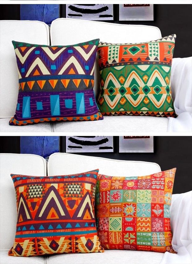 Gió quốc gia Đông Nam Á đệm bông đầu gối khách sạn clubhouse cafe sofa gối gối thắt lưng gối gối kèm chăn 2 trong 1