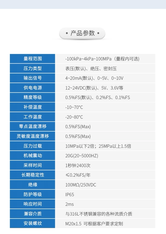 van cảm biến Áp suất không đổi cung cấp nước cảm biến áp suất khuếch tán silicon máy phát áp suất 4-20mA áp suất không khí máy phát áp suất thủy lực cảm biến áp suất nước arduino cảm biến chênh áp suất nước