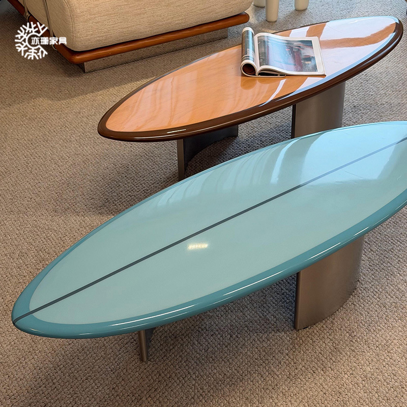 Bauhaus Surfboard Coffee Table for Living Room, Trendy Surfboard Coffee Table, Vintage High-End Stainless Steel Coffee Table Bauhaus Surfboard Coffee Table for Living Room, Trendy Surfboard Coffee Table, Vintage High-End Stainless Steel Coffee Table