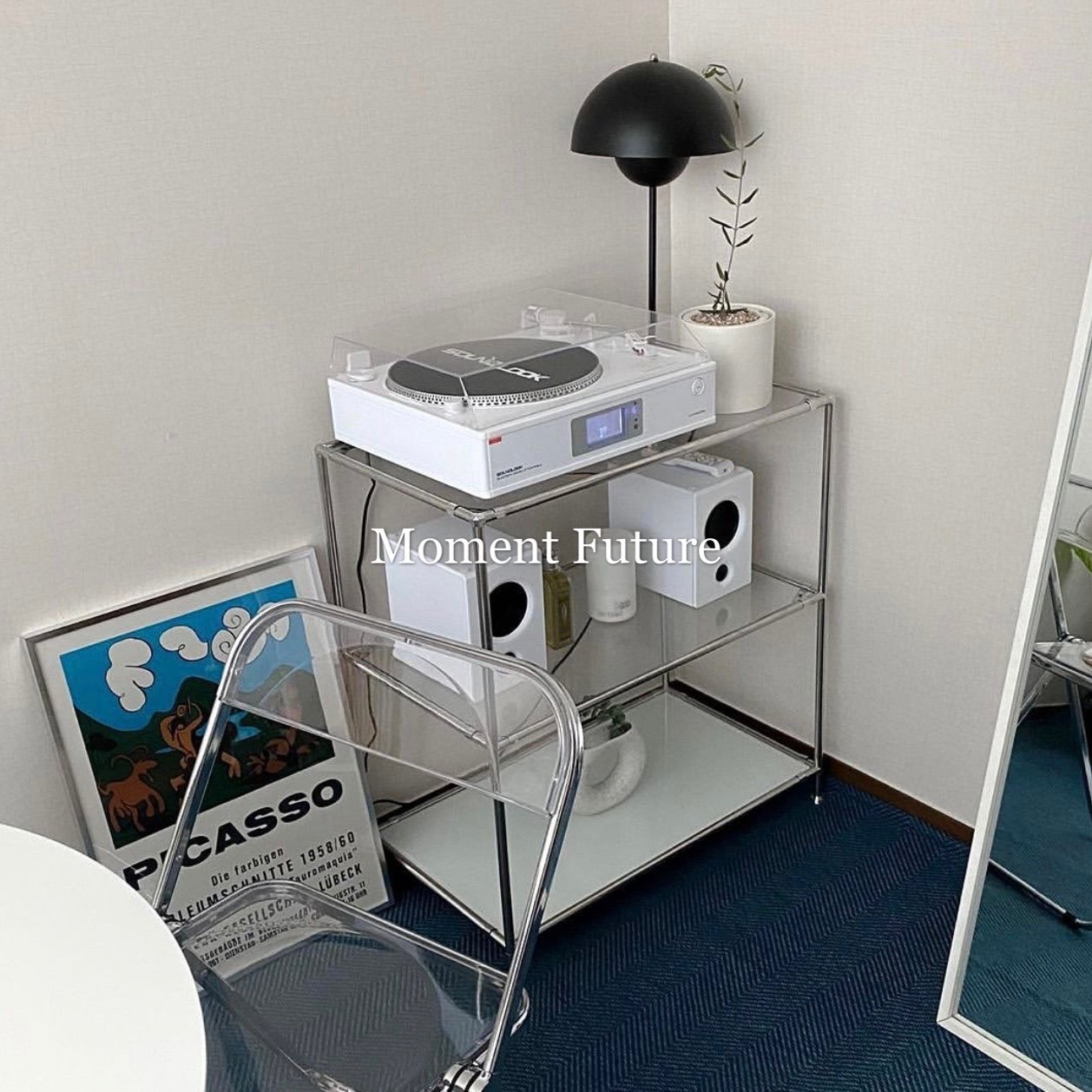 Moment Future modern minimal small household glass tea tables in home blog square several sides of tea table