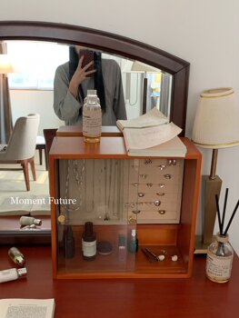 Jewelry ring storage cabinet skin care product dressing table