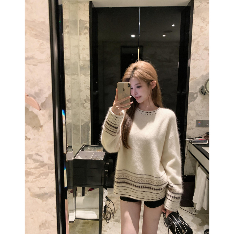 Itookgiii'Luxury Style' Fair Isle Wool Knit Pullover Sweater for Women, Winter Lazy Style Top Itookgiii'Luxury Style' Fair Isle Wool Knit Pullover Sweater for Women, Winter Lazy Style Top