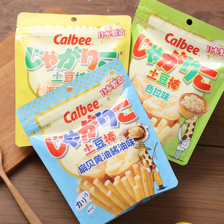 Japanese Calbee Carleby Sea Tunic Scallop Cream Flavor Salad Taste Potato Stick Fries Puffed Student Snacks