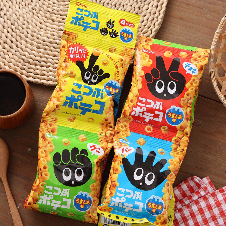 Japan Tohato peach Hado Hands Ring Potato Ring Potato Ring Children Low Salt Snacks Finger Circles 4 Lips