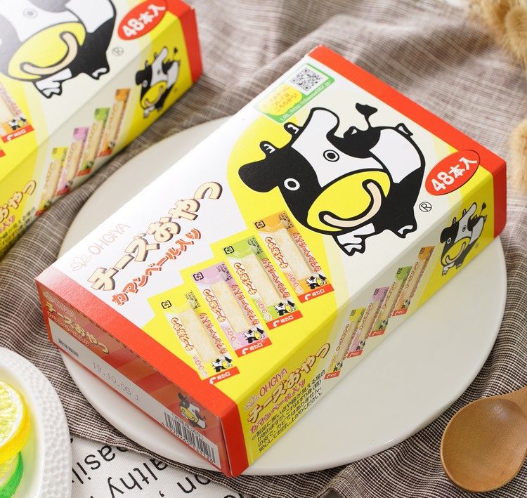 Japanese fan house OHGIYA cod cheese cheese stick DHA high calcium zinc supplement baby instant food supplement 48 pieces