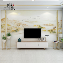  New Chinese wall cloth background wall Living room TV wall paper Simple light luxury landscape wallpaper atmospheric film and television wall painting