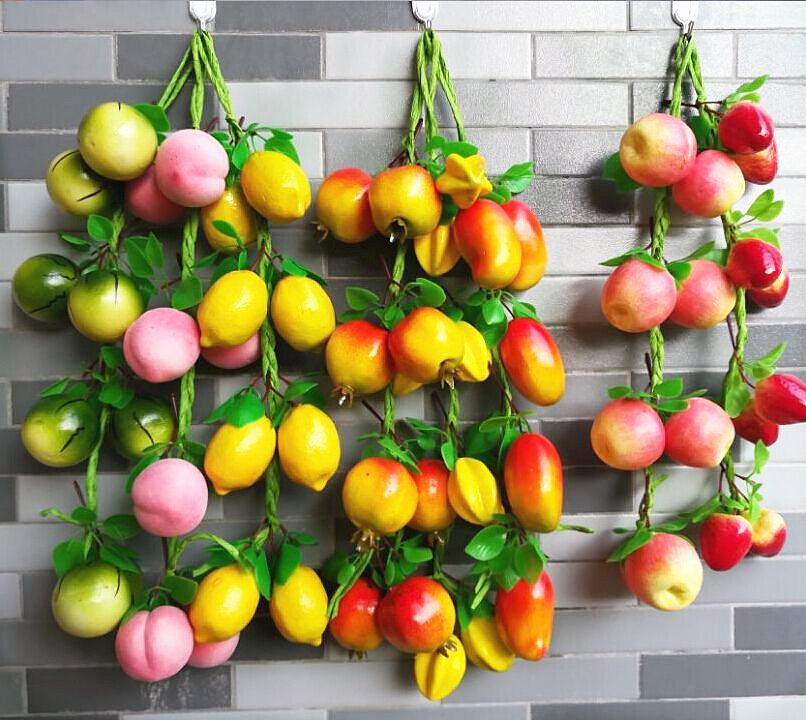 Emulated vegetable string PU Meat disc fish basket Dustpan Leisure Farm Courtyard Retro Hotel Suit Pendant Adornment