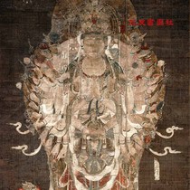 Ancient Buddha painting Thousand-handed Guanyin standing statue core is not mounted.