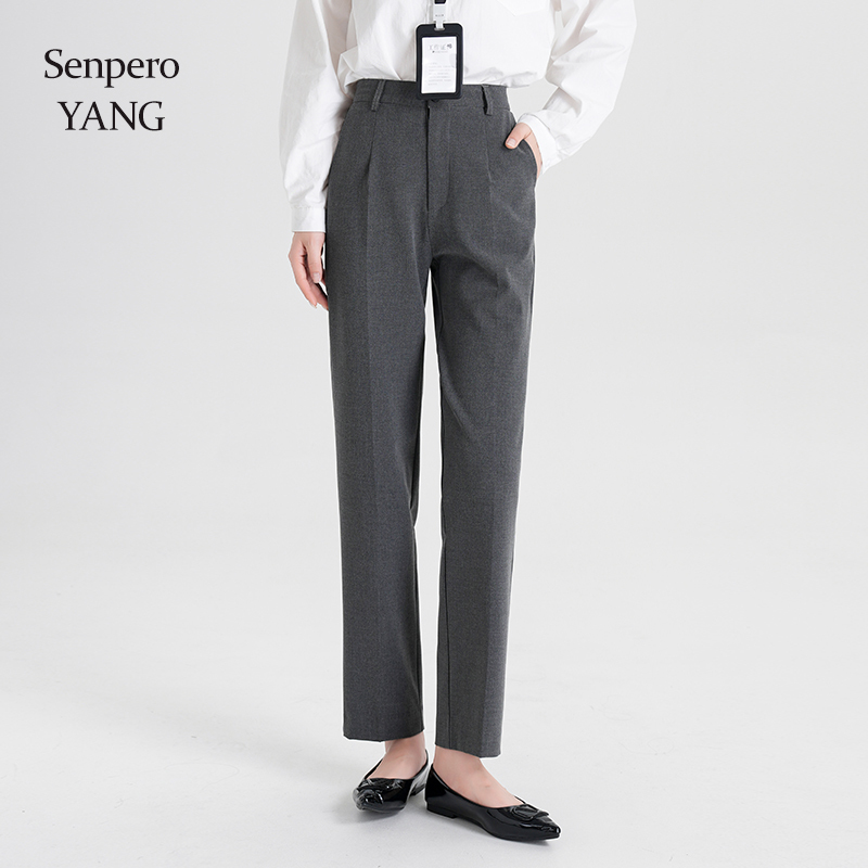 Senperoyang Gray Straight-Leg Suit Pants for Women, 26 Spring New Style, Petite, High-Waisted, Stretchy Cigarette Pants for Commuting Senperoyang Gray Straight-Leg Suit Pants for Women, 26 Spring New Style, Petite, High-Waisted, Stretchy Cigarette Pants for Commuting