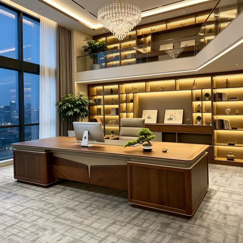 New Chinese-Style Black Walnut Executive Desk, Solid Wood President's Desk, High-End Executive Desk, Office Furniture New Chinese-Style Black Walnut Executive Desk, Solid Wood President's Desk, High-End Executive Desk, Office Furniture
