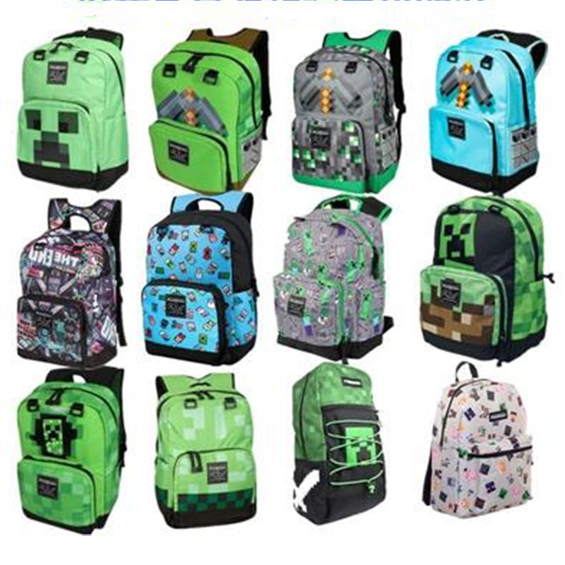 Minecraft backpack creeper ender dragon junior high school bag primary school children fashion backpack large capacity
