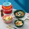 Creative Japanese fruit salad bowl Cute girl heart round single soup bowl Home ceramic rice bowl net red tableware
