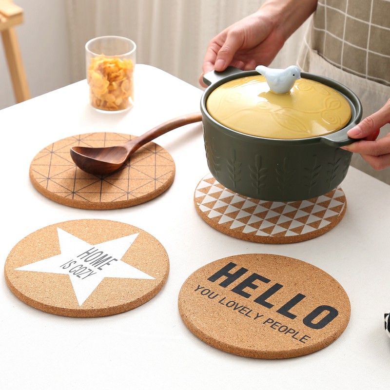 Kitchen Japanese-style anti-scalding mat Casserole mat Plate bowl mat Pot mat Dish mat Table mat Large cork insulation mat