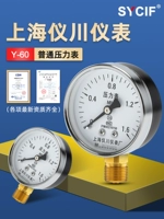 Nhà máy bán hàng trực tiếp Thượng Hải Yichuan dụng cụ đo nước điều hòa không khí máy bơm nước chân không đồng hồ đo áp suất xuyên tâm lắp đặt Y60/2.5 cấp độ