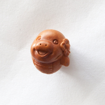 Zodiac snake cartoon cute Q version wild dragon peach kernel hand-carved diy boutique baby adult gift accessories