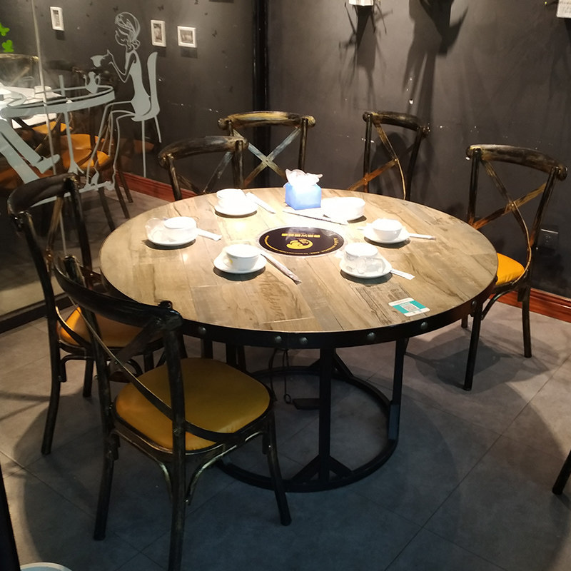 Renaissance bar Music Restaurant Table and chair Industrial Wind Restaurant Roundtable Thematic Music Restaurant Dining table and chair