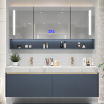 Bathroom cabinet modern light luxury simple washbasin cabinet combination toilet wash table double basin marble wash basin