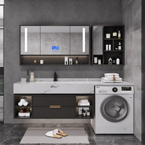 Washing machine one cabinet balcony washing wardrobe companion bathroom solid wood bathroom cabinet combination washing hands washing face Basin cabinet Cabinet