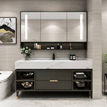 Bathroom cabinet set floor-to-ceiling toilet wash table marble double basin bathroom cabinet wash hand wash basin cabinet combination