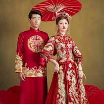 Xiuhe dress 2021 new couple wedding dress Feng Guanxia style Chinese bridal dress dragon and phoenix coat bridal dress Xiuhe