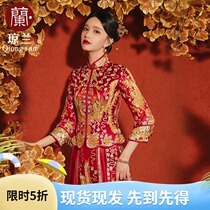 Show and dress 2022 new wedding gown female Longfeng Vest Bride Chinese wedding clothes Fengguan Xias wedding suit Show and Spring Festival