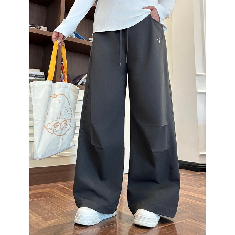Huaqi Plus Size Women's Early Spring American Style Wide-Leg Sweatpants Loose Relaxed Fit Personalized Casual Cargo Pants 4389Z Huaqi Plus Size Women's Early Spring American Style Wide-Leg Sweatpants Loose Relaxed Fit Personalized Casual Cargo Pants 4389Z