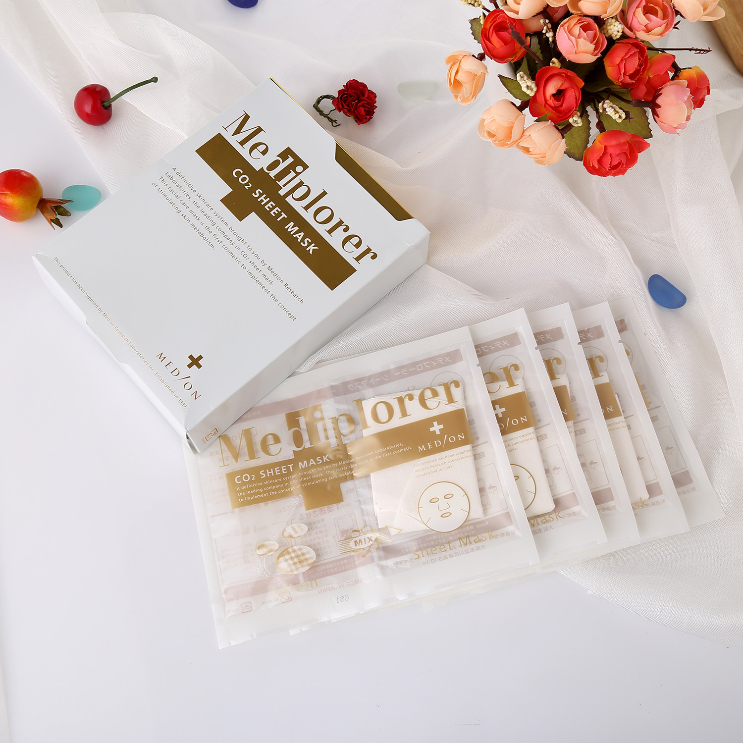 Mediplorer Mediu Ruya CO2 Carbonate Oxygen Pattern Mask Monochrome Mask Mask Mask Moisturizing Repair