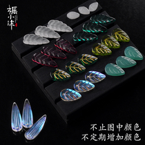 Xiaomo imported Czech glass leaves painted gold leaves diy hairpin jewelry material accessories