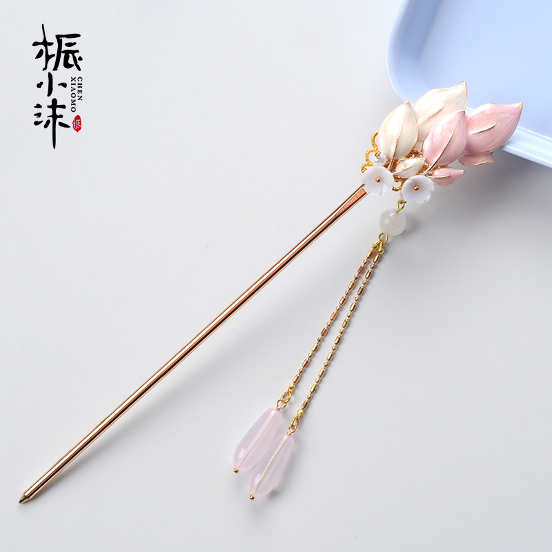 Small Droplets Warm Warm Material Bag Diy Pink Hanfu Gufeng Head Decorated Hair Hairpin Hair hair Hair Crown Hair hair Hair Crown Hair PLUME HOMEMADE-TAOBAO