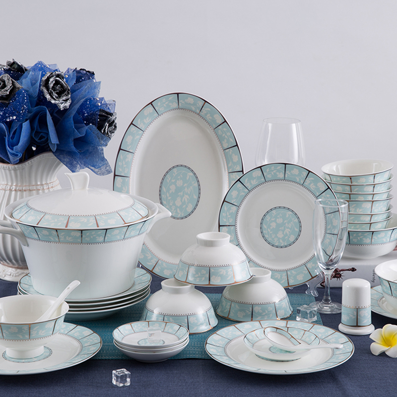 Bone Porcelain Bowls Dish-style Home Jingdezhen Ceramic cutlery sets Gift bowls Chopsticks Brief Chinese Bowl tray Composition