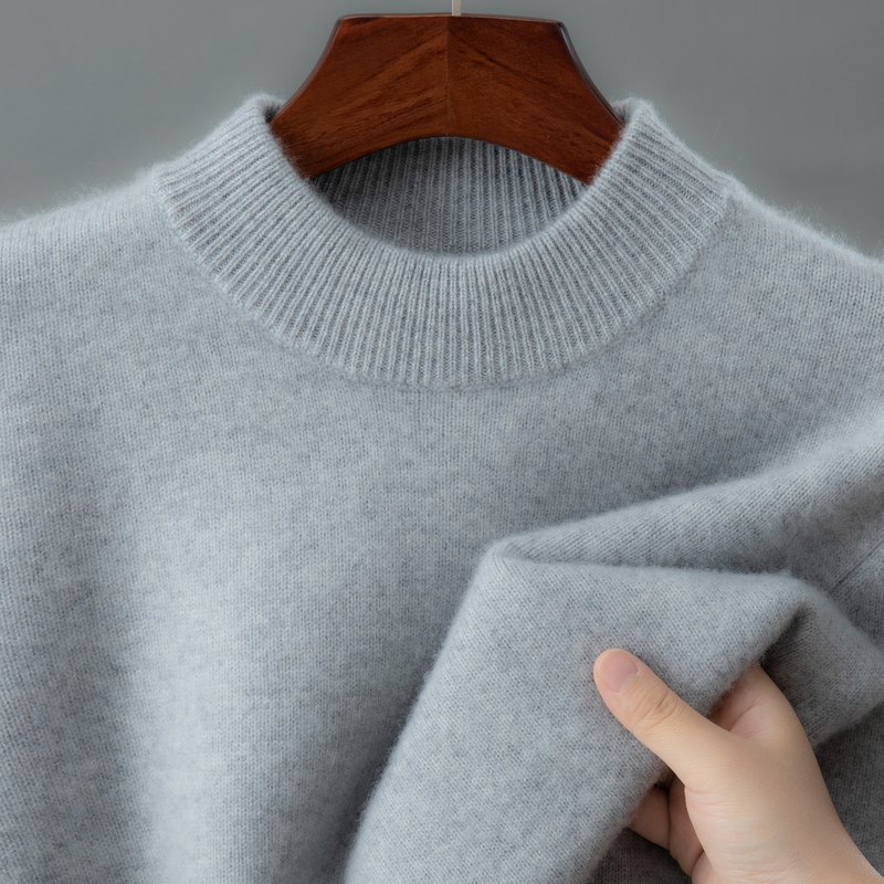 Winter Genuine 100% Pure Cashmere Men's Half-High Round Neck Thickened High-End Knitted Sweater for Middle-Aged and Elderly People That Does Not Pill Winter Genuine 100% Pure Cashmere Men's Half-High Round Neck Thickened High-End Knitted Sweater for Middle-Aged and Elderly People That Does Not Pill
