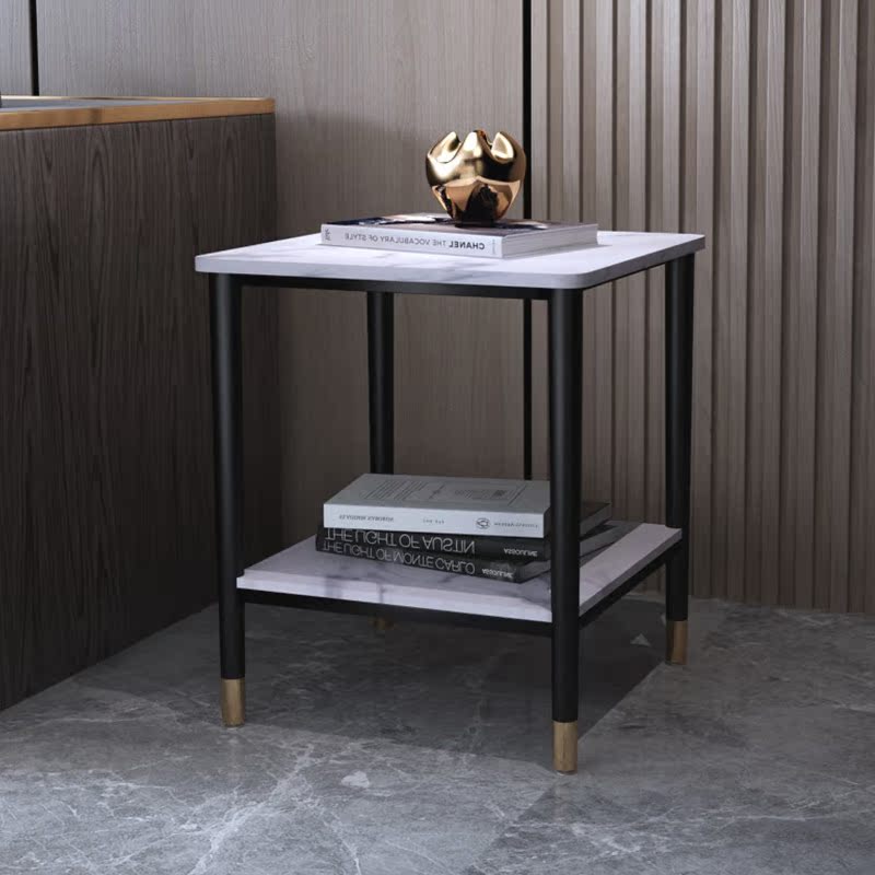 Nordic wrought iron light luxury side table small coffee table flower table sofa corner cabinet shelf living room mini square corner table
