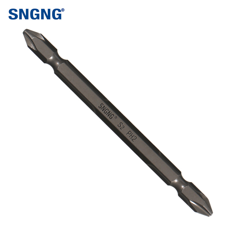 SNGNG double cross batch head electric screwdriver batch head electric drill lengthened anti-rust magnetic double head wind batch head PH2