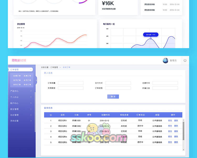 中文可视化大数据信息图表HUD后台管理UI界面PSD设计素材黑色模板插图15