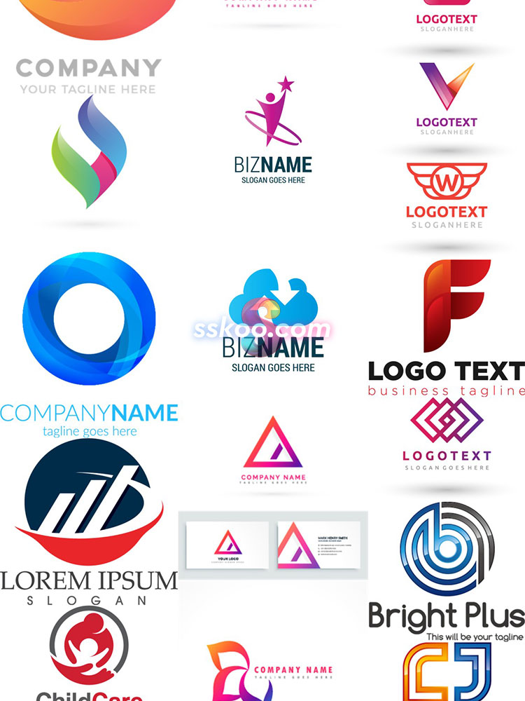 图标识标志几何图形企业商标VI品牌立体LOGO设计模板AI矢量素材插图5