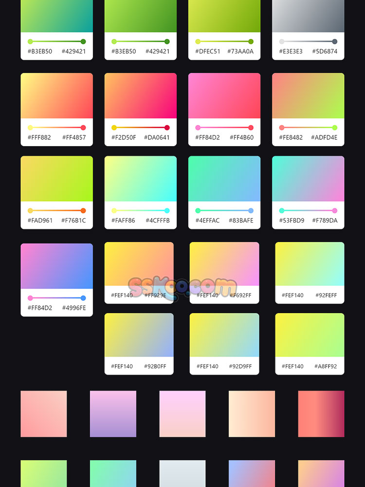UI APP常用色卡渐变配色背景创意Sketch矢量XD源文件设计模板素材插图15