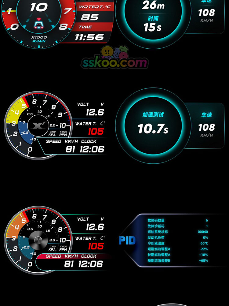 汽车摩托车仪表盘油表指南针罗盘UI车载系统PSD界面设计模板素材插图7