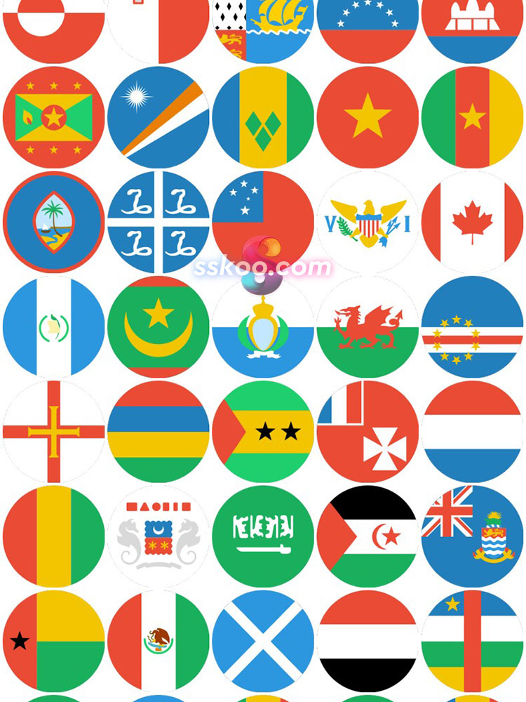 世界各国旗帜国旗APP UI图标ICON插画sketch设计素材插图8