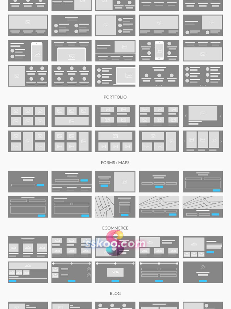 UI界面UX交互网站APP逻辑线框布局流程图PSD素材XD设计Sketch模板插图9