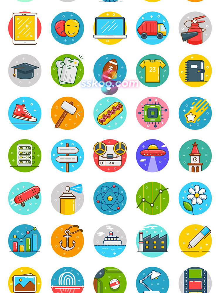 MBE彩色扁平化APP界面UI图标ICON作品AI矢量PSD源文件设计素材插图6