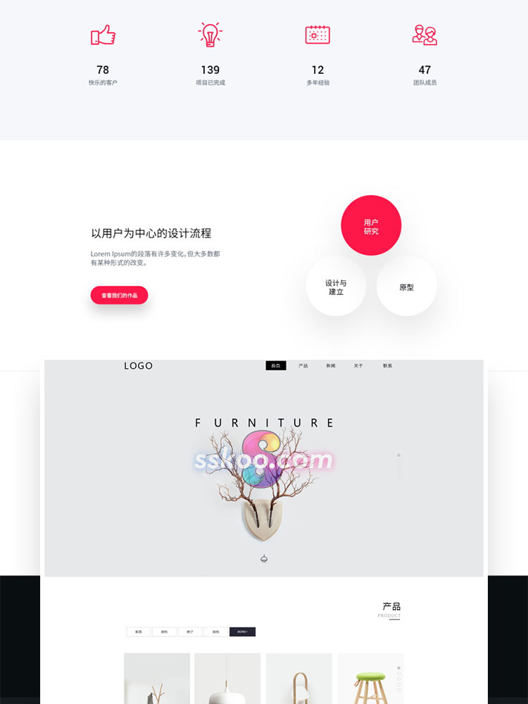 中文精选高端创意企业网站官网WEB网页首页UI界面PSD设计作品素材模板插图5