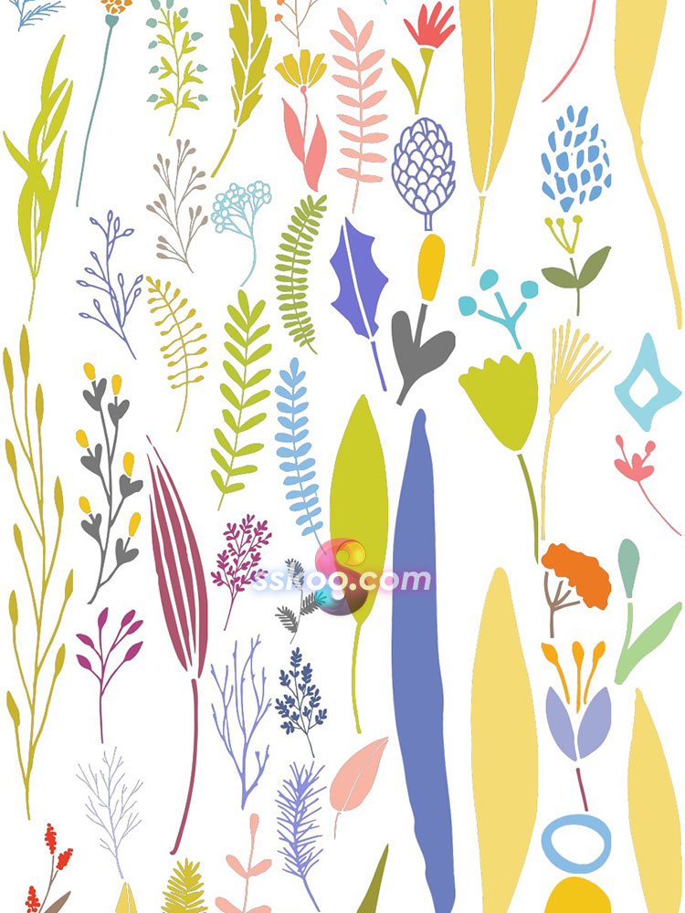 花草树枝鲜花花卉浆果绿叶卡通手绘水彩剪贴画插画插图PNG AI素材插图4