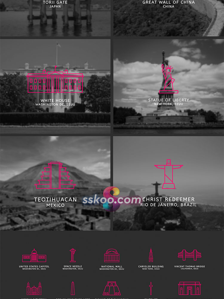 世界名城古迹建筑教堂高楼房屋APP菜单UI图标ICON AI矢量设计素材插图14