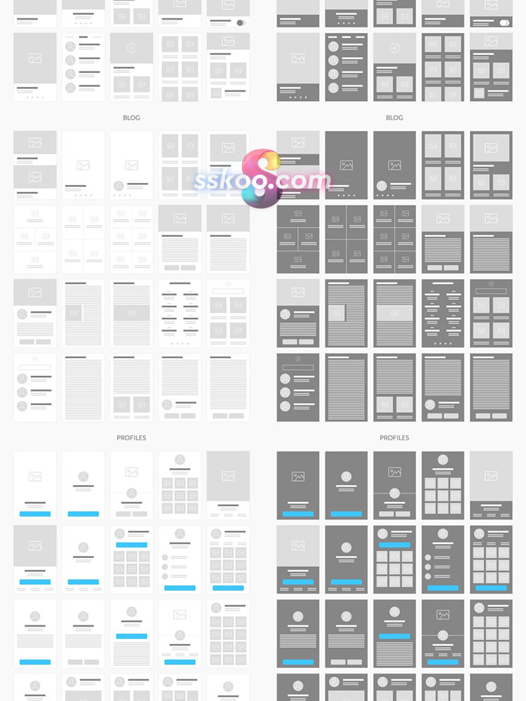 UI界面UX交互网站APP逻辑线框布局流程图PSD素材XD设计Sketch模板插图4