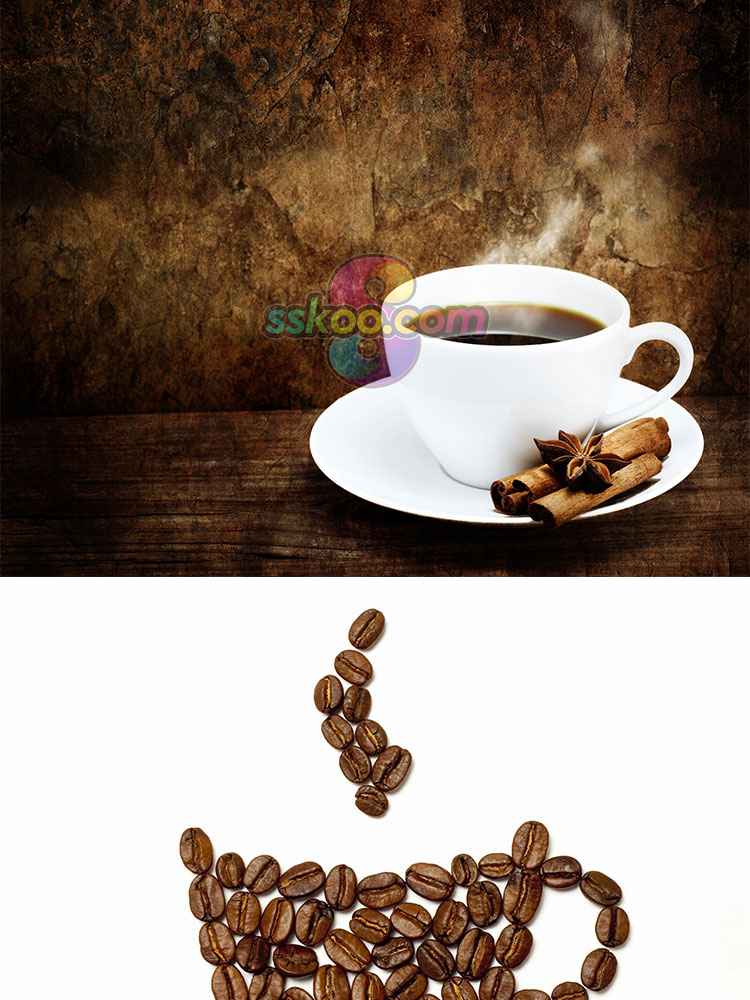 喝咖啡摩卡奶茶咖啡豆甜品特写摄影照片高清图片海报设计背景素材插图14