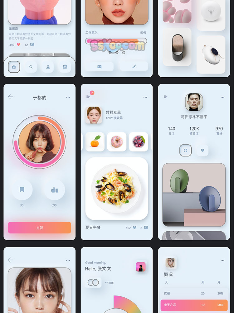 小清新电商购物流程APP拟物化UI界面sketch素材xd模板设计作品插图8