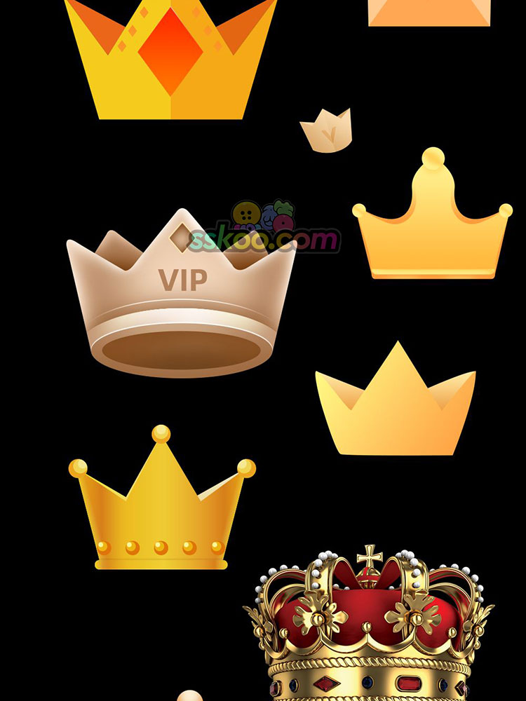 金色皇冠黄金会员VIP权益H5活动页面等级尊贵特权PSD设计素材AI插图4