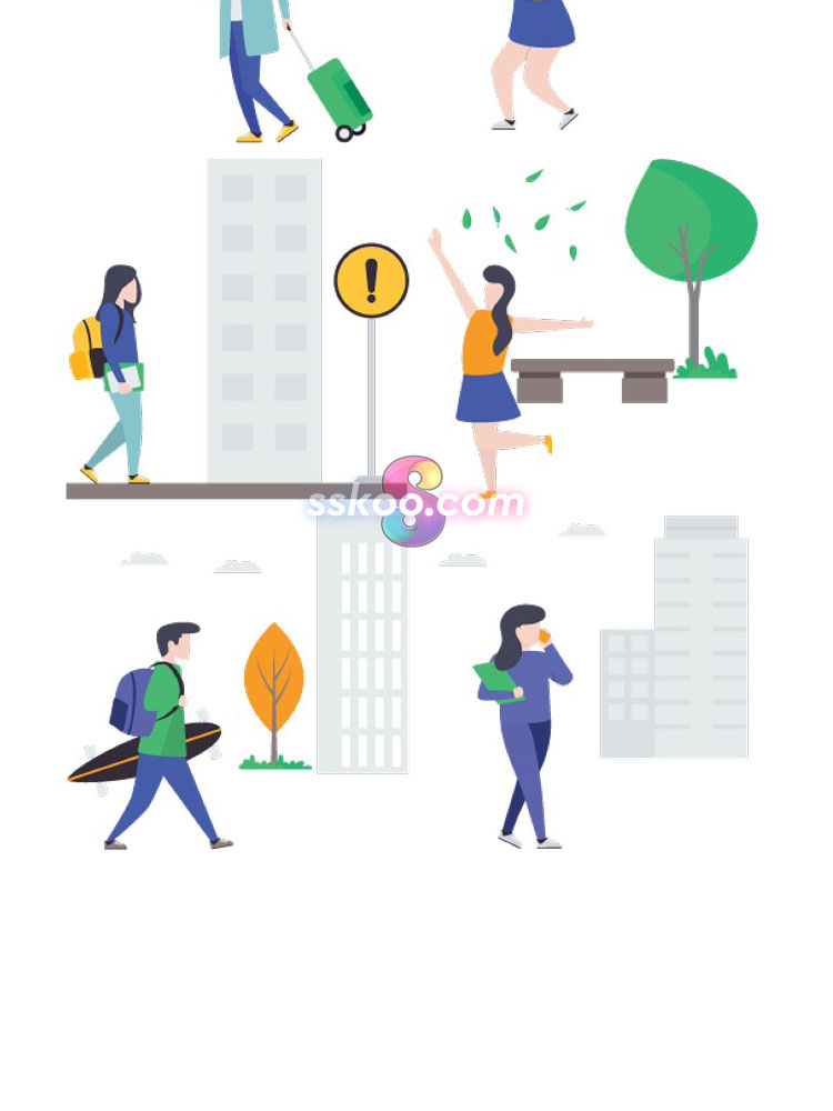 城市健康生活都市职场人物形象插画绘画插图AI矢量SVG设计素材插图17