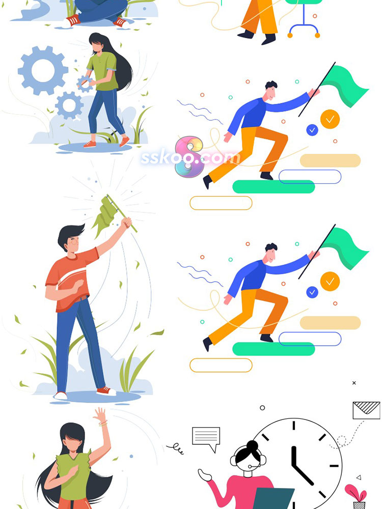 办公工作场景商人经理形象插画绘画插图AI矢量SVG设计Sketch素材插图14