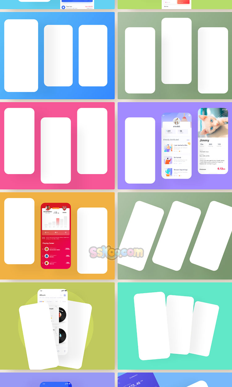 全套多组手机APP小程序UI设计作品集展示样机XD格式Sketch模板插图5